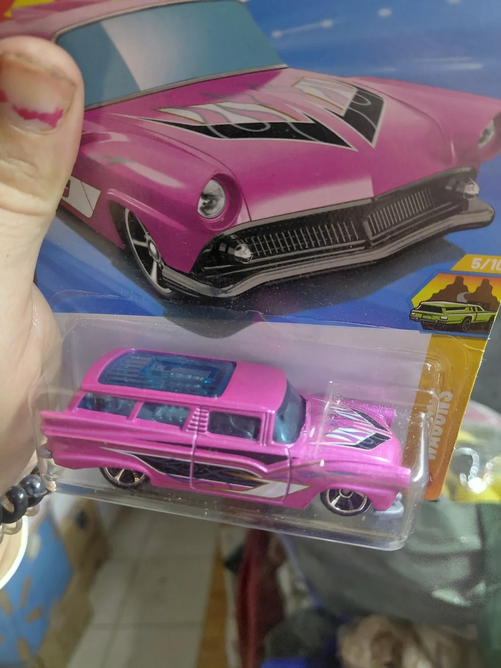 Hot Wheels Pink Custom '56 Chevy Nomad Toy Car